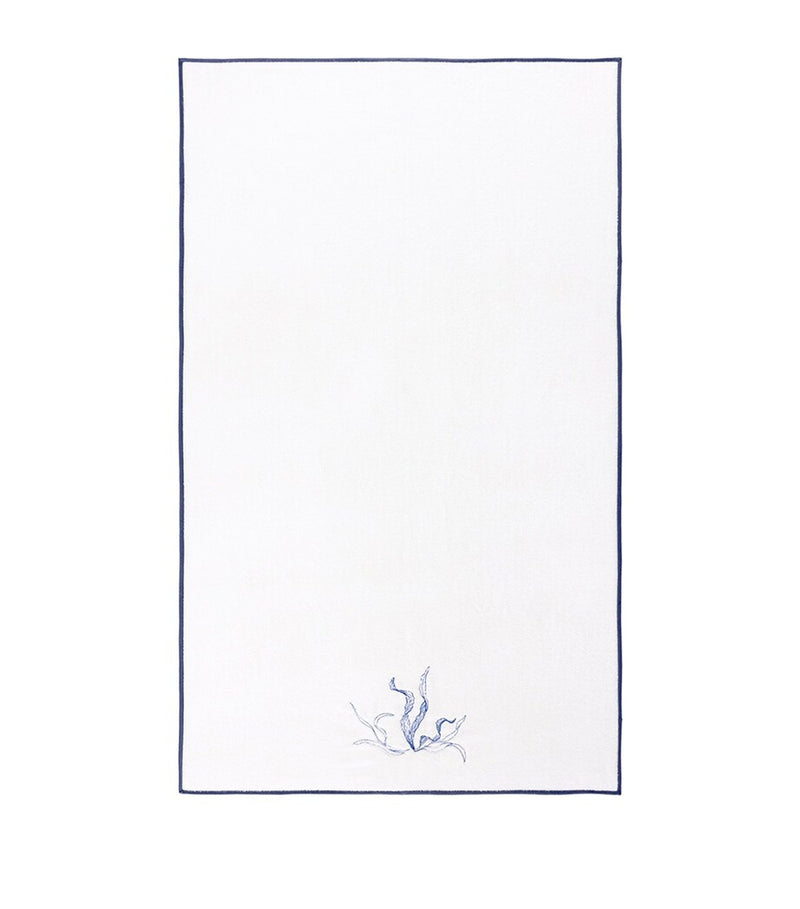 Yves Delorme Couture organic cotton bath sheet with seaweed embroidery 120cm x 160cm (British brand)