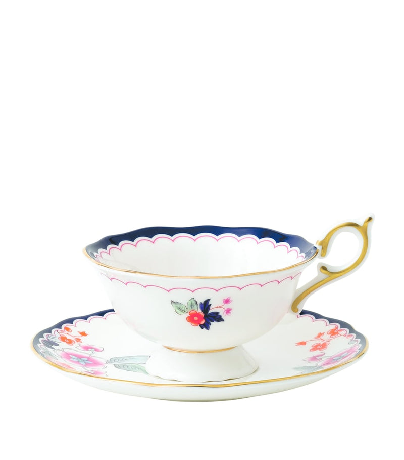 Wedgwood Jasmine Bloom teacup and saucer (British brand)