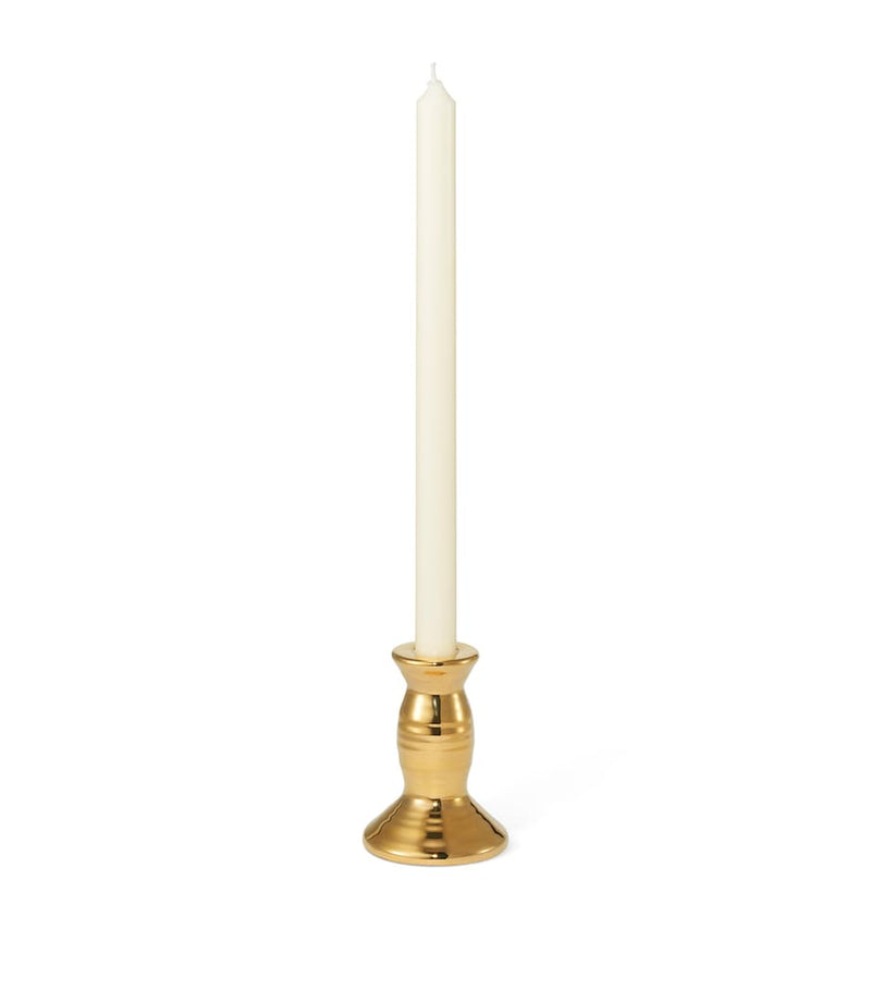 Aerin small gold-plated ceramic candle holder 10cm - British product