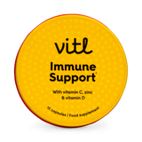 Vitl Immune Support Capsules Vitamin C D Zinc Turmeric Ginger Elderberry 30 Count
