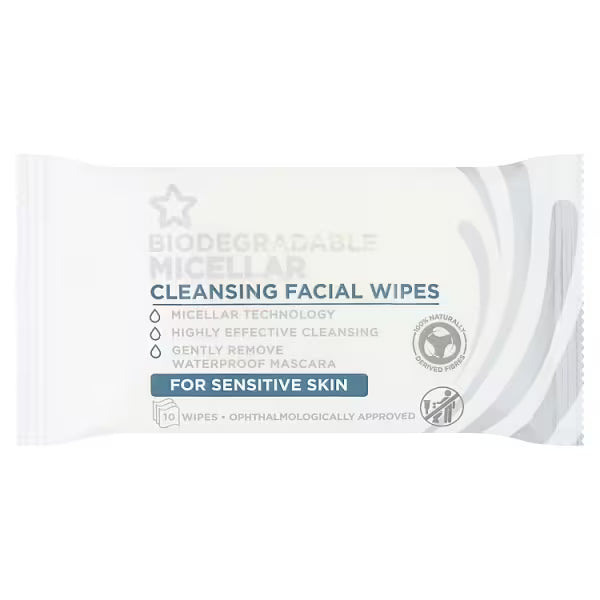 Superdrug Cosmetic Travel Micellar Wipes 10 (British brand)