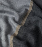 Brunello Cucinelli cashmere-silk colour-block scarf with fringe finish, 180cm x 75cm - British product