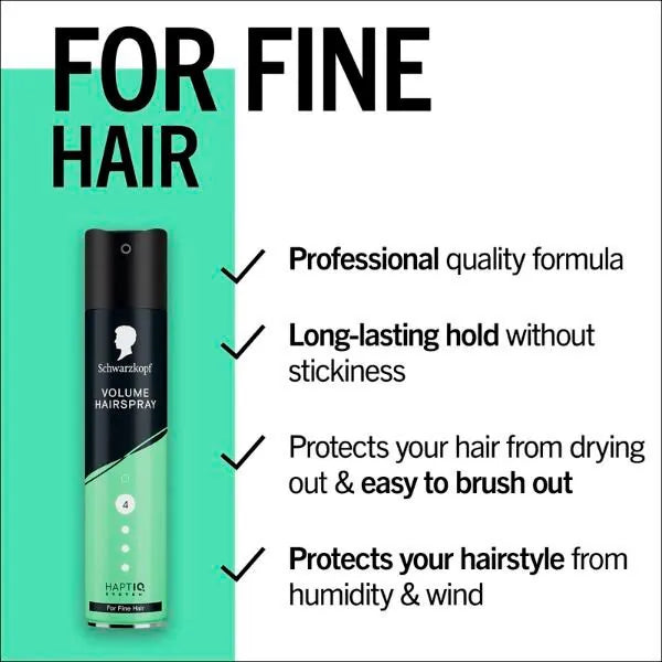 Schwarzkopf Volume Hairspray Fine Hair 250ml (British brand)