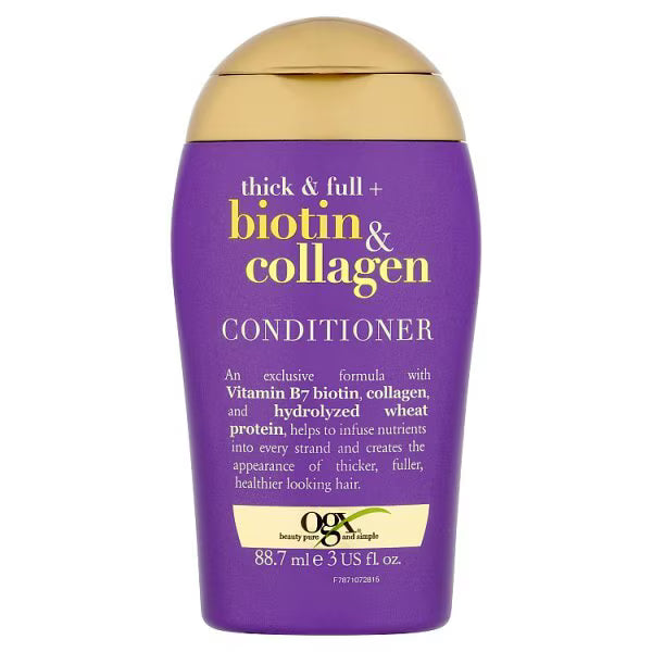 OGX Biotin & Collagen Conditioner Travel Size 88.7ml, imported from the UK