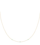 Astrid & Miyu Yellow Gold and Emerald Charm Necklace