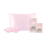 Silver Cloud pink eye mask and standard size pillowcase (British brand)