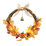 Livingandhome Artificial Pumpkin Maple Leaves Wreath 40cm, UK version