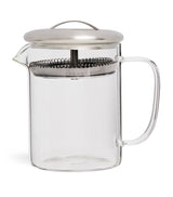 Medium-Sized Glass Tea Pot with Silver Lid 450ml