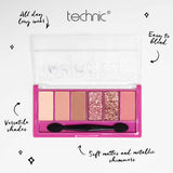 Technic Mini 6 Eyeshadow Palette with sponge applicator (British brand)
