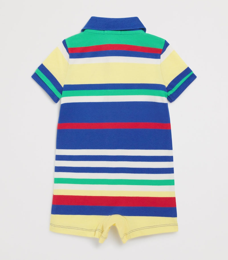 Ralph Lauren cotton stripe polo playsuit for infants 3-12 months, imported from the UK