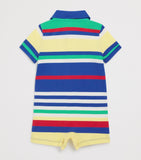 Ralph Lauren cotton stripe polo playsuit for infants 3-12 months, imported from the UK