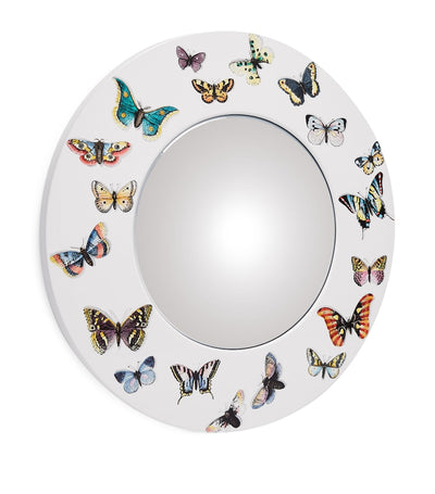 Convex Wall Mirror with Butterfly Border, 50cm Approx.