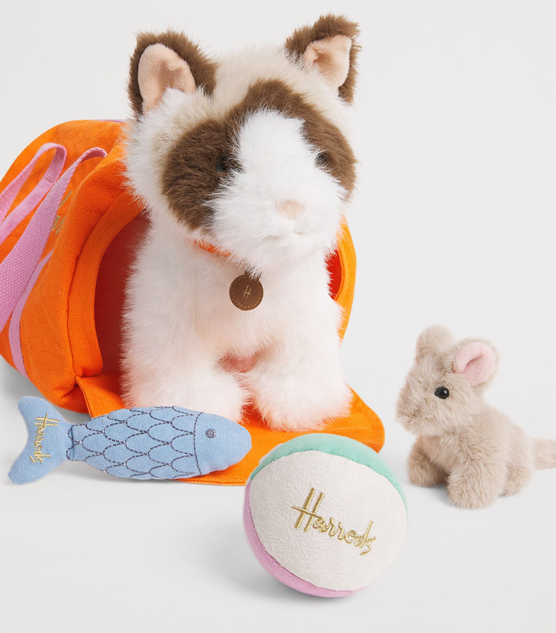Harrods Cat In A Bag Toy Set (35cm)