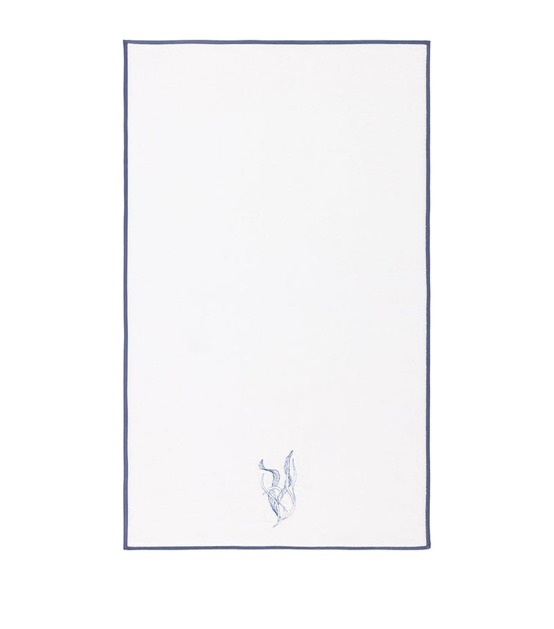 Organic Cotton Guest Towel with Seaweed Embroidery, 42cm x 70cm