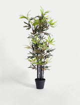 BLOOMA 4ft Artificial Black Stem Bamboo Plant in Pot
