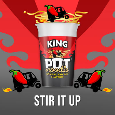 Pot Noodle Bombay Bad Boy instant noodle pot 114g, imported from the UK
