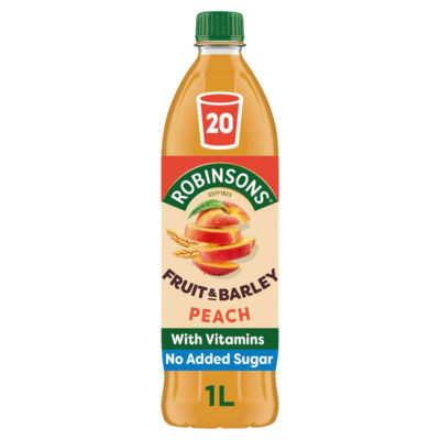 Robinsons Fruit & Barley with Vitamins Peach Squash Soft Drink Concentrate 1L