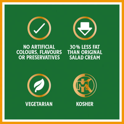 Heinz salad cream light 30% less fat 605g, UK version