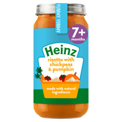 Heinz by Nature Risotto with Chickpeas & Pumpkin 7+ Months baby food jar 200g, UK version