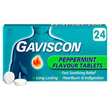 Gaviscon Heartburn & Indigestion Relief Tablets Peppermint Flavour 24 Tablets