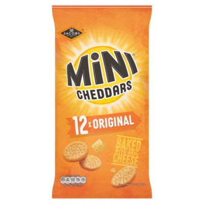 Jacob's Mini Cheddars cheese snack biscuits 12x23g multipack, UK version