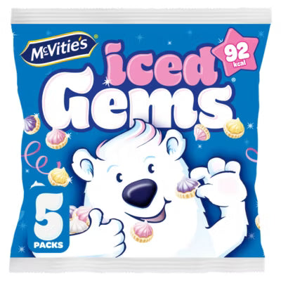 McVitie's Iced Gems Biscuits Mixed Flavour 5 Pack, imported from the UK