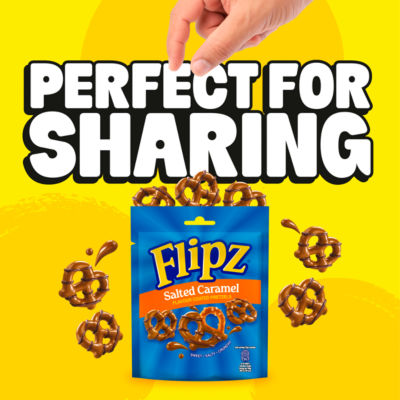 Flipz salted caramel coated pretzel 90g - British product
