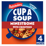 Batchelors Minestrone with Croutons instant soup sachets 94g - British product