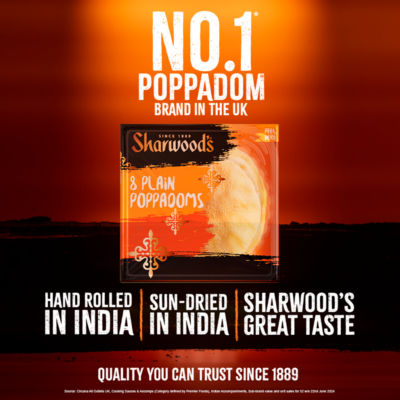 Sharwood's plain poppadoms 8 pieces (British brand)