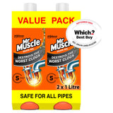 Mr Muscle drain unblocker gel 2x1L, imported from the UK