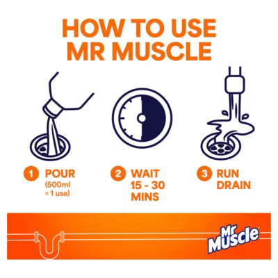 Mr Muscle Foamer sink and drain unblocker 500ml, imported from the UK
