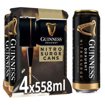 Guinness Nitrosurge stout beer cans 4 x 558ml, UK version
