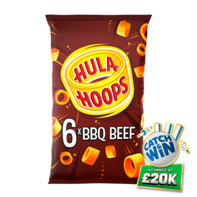 Hula Hoops BBQ Beef crisps 6 pack, UK version