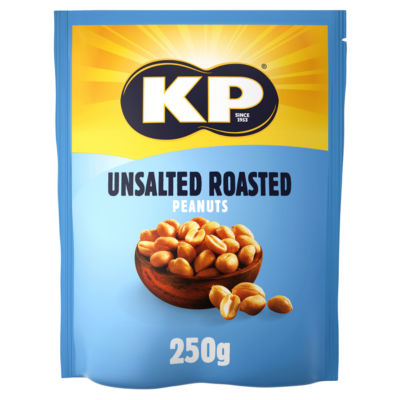 KP unsalted roasted peanuts 250g, UK version