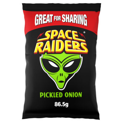Space Raiders Pickled Onion Sharing Crisps 86.5g (British brand)