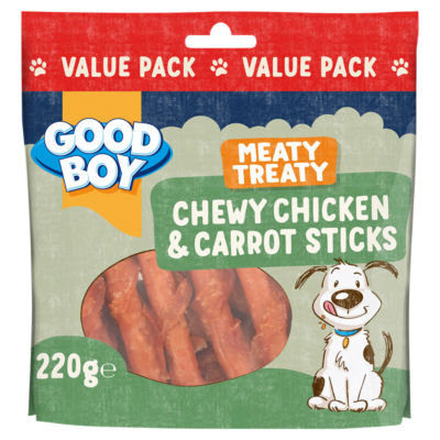 Good Boy chicken and carrot chewy sticks dog treat 220g, UK version