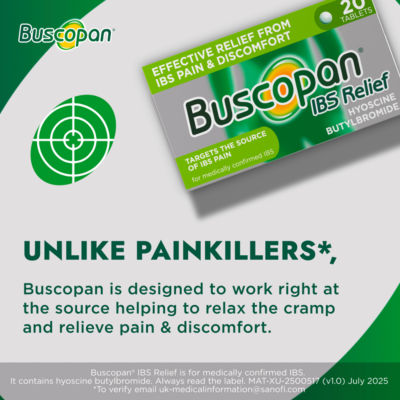 Buscopan IBS Relief medication for irritable bowel syndrome - British product