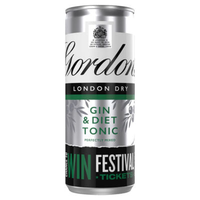 Gordon's London Dry Gin Diet Tonic Can 250ml, UK version