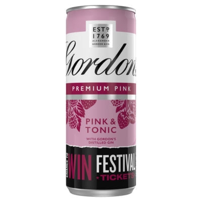 Gordon's Premium Pink Gin & Tonic Ready-to-Drink 250ml Dose