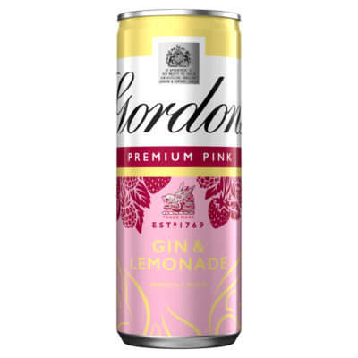 Gordon's Premium Pink Gin & Lemonade Ready-to-Drink Alcoholic Beverage 250ml Can