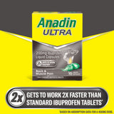 Anadin Ultra Ibuprofen Liquid Capsules 16s - British product