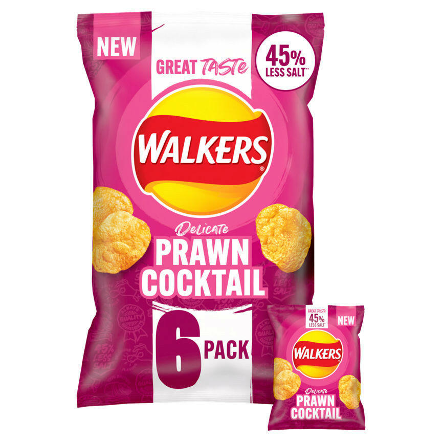 Walkers Less Salt Delicate Prawn Cocktail Multipack Crisps GOODS ASDA