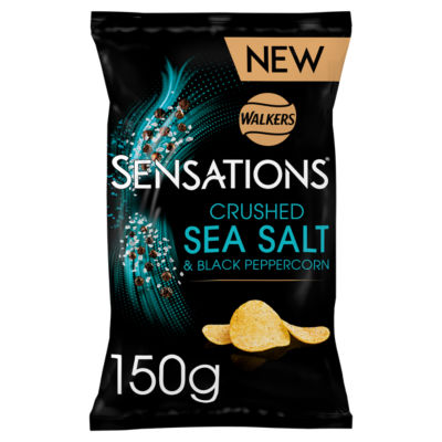 Walkers Sensations Salt & Black Peppercorn Sharing Potato Crisps 150g