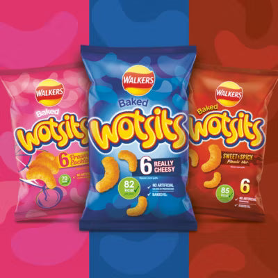 Walkers Wotsits cheese corn snacks 12x16.5g multipack (British brand)