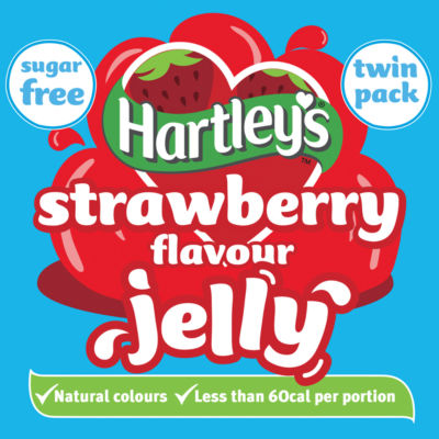 Hartley's strawberry jelly crystals sugar free twin pack 46g, UK version