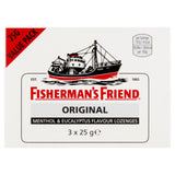 Fishermans Friend Original Menthol & Eucalyptus Flavour Throat Lozenges 3 x 25g (75g)