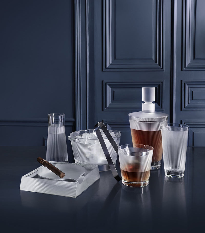 Lalique Wingen glass ice bucket, UK version