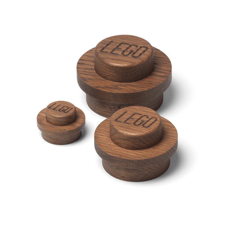 Wooden Wall Hanger Set Dark Oak