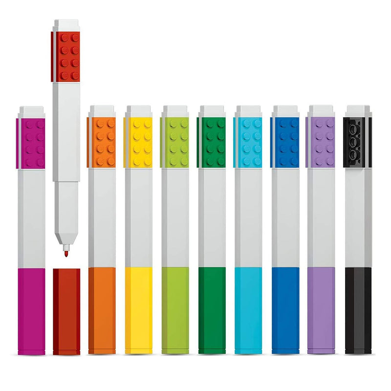LEGO Marker Pens 10 Pack Assorted Colours, imported from the UK