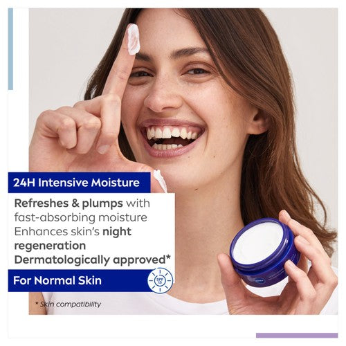 Nivea night face moisturiser for normal skin, imported from the UK